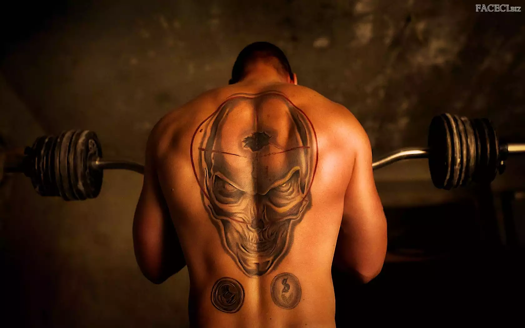 Mężczyzna, Tatuaż, Siłownia